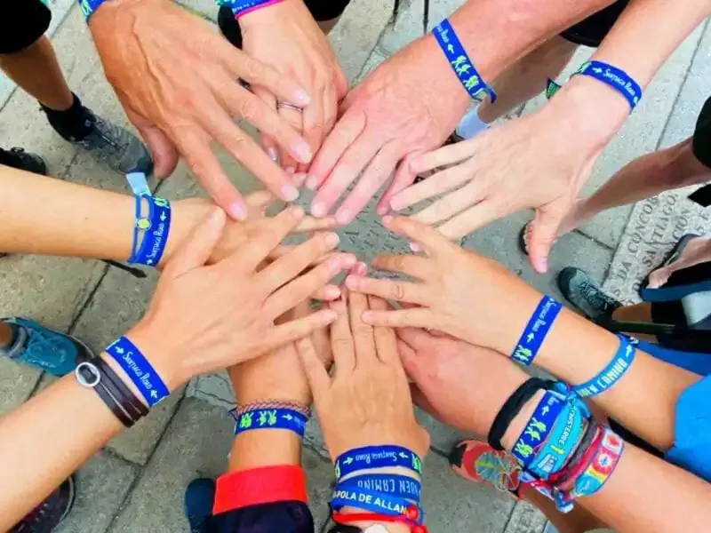 Hands at the end of the Camino