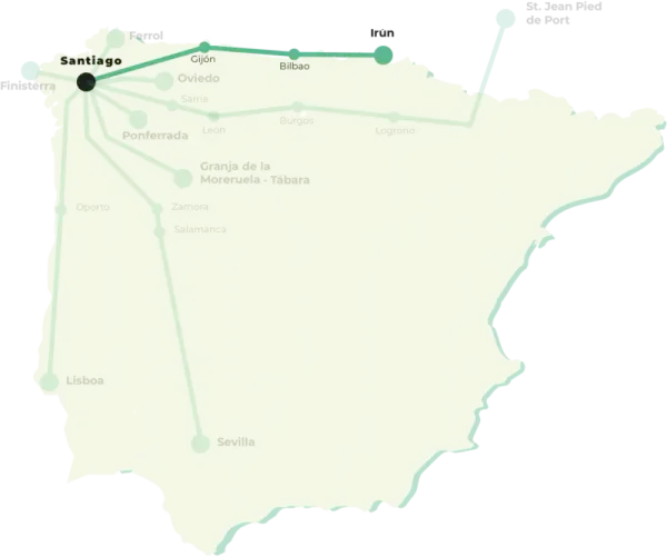 mapa del Camino del Norte