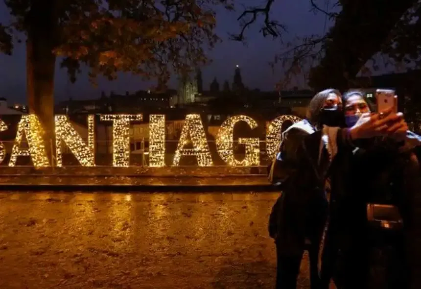 Weihnachtsbeleuchtung in Santiago de Compostela