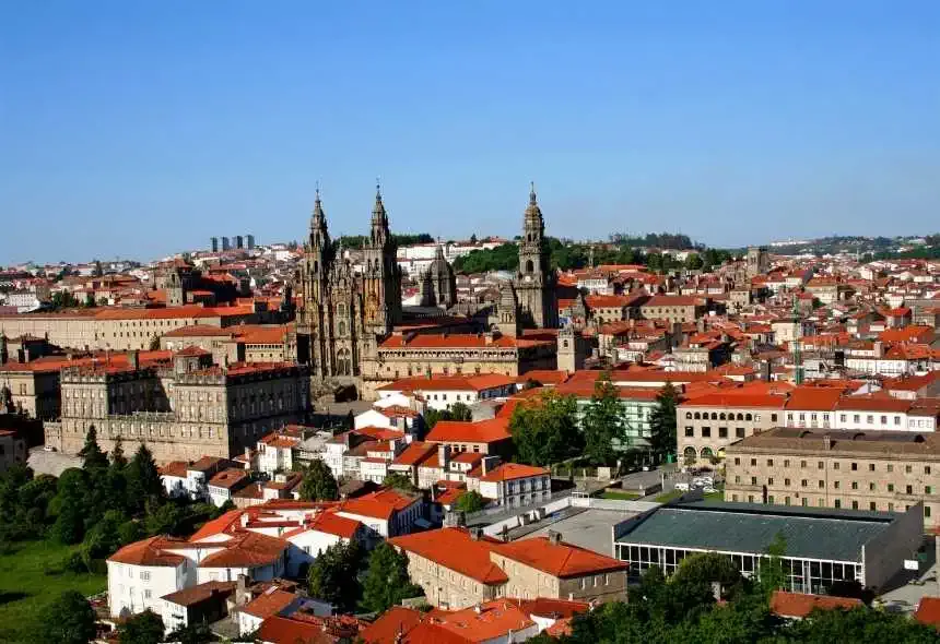 Veduta aerea di Santiago de Compostela