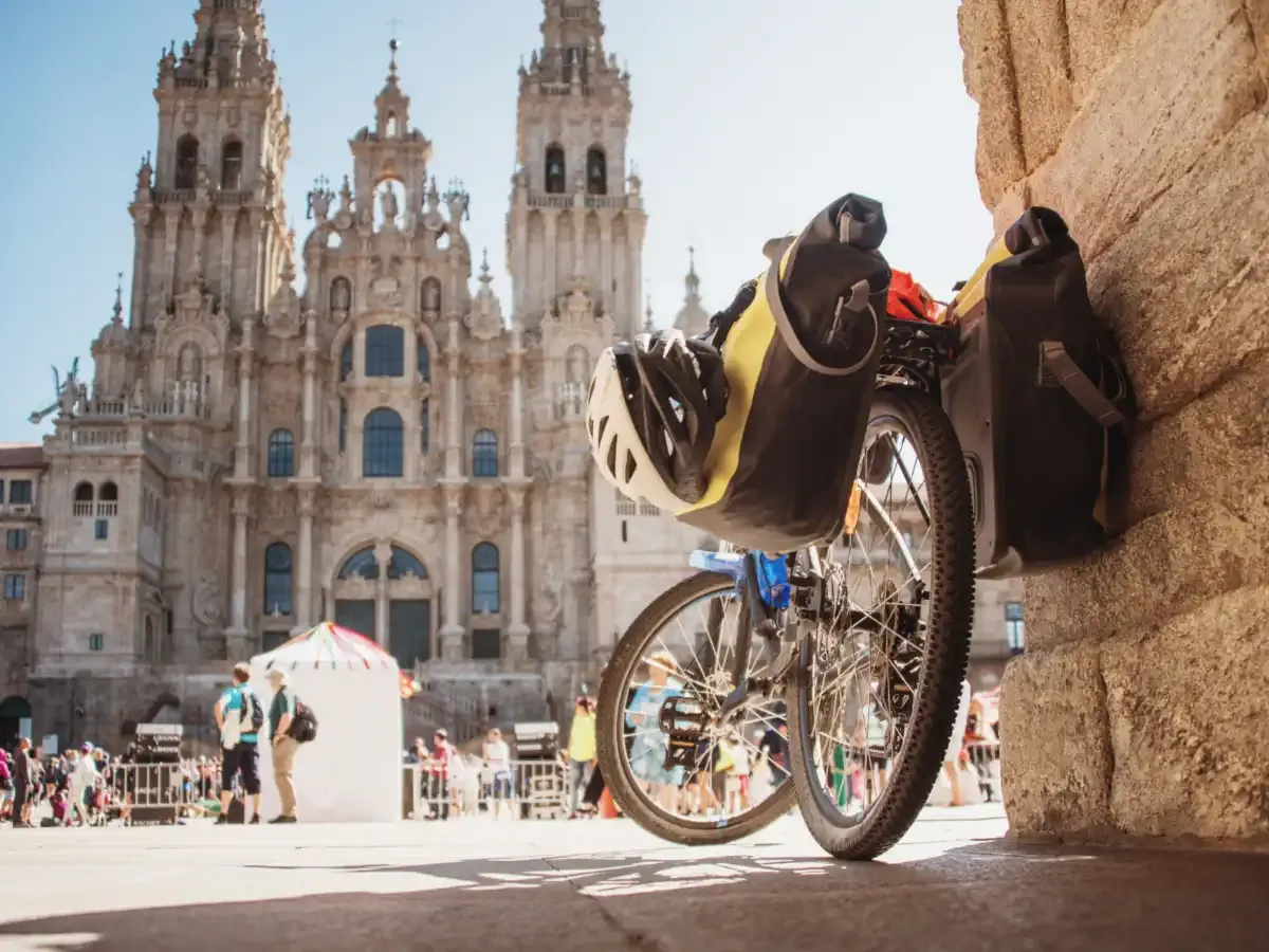 Bici en la Plaza del Obradoiro