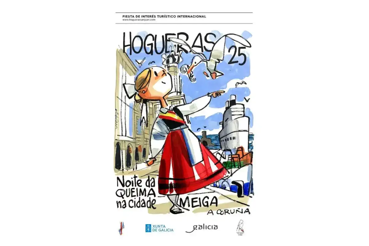 Cartel de la Noche de San Juan de A Coruña 2025