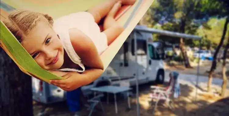Girl at campsite