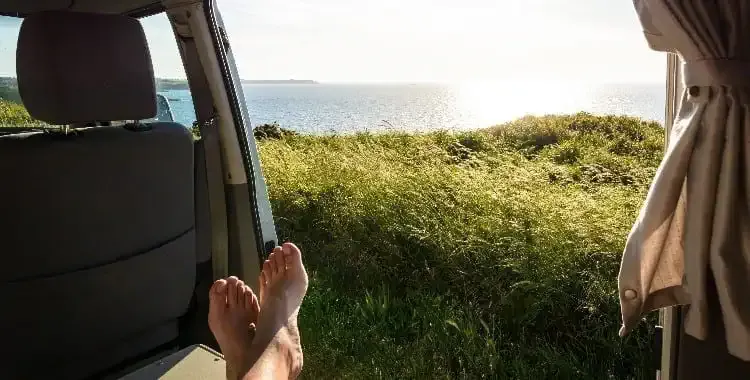 Caravan with sea views