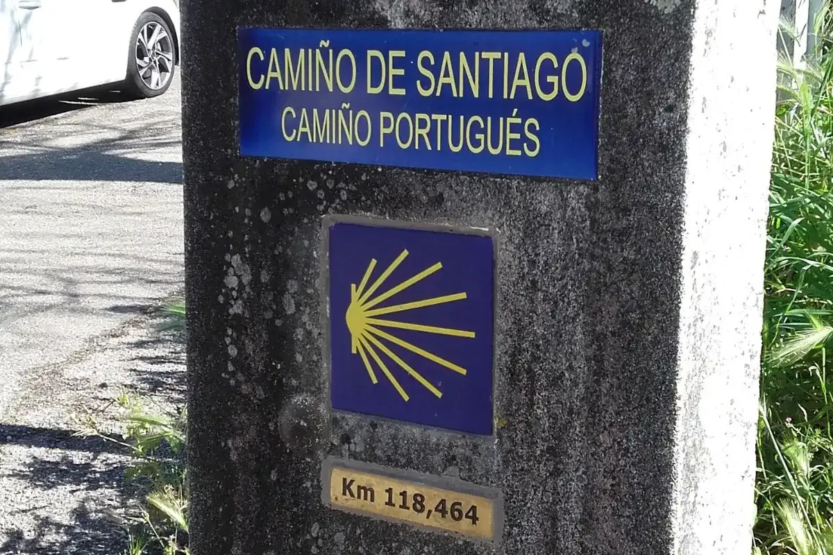 Mojón del Camino de Santiago Portugués desde Tui