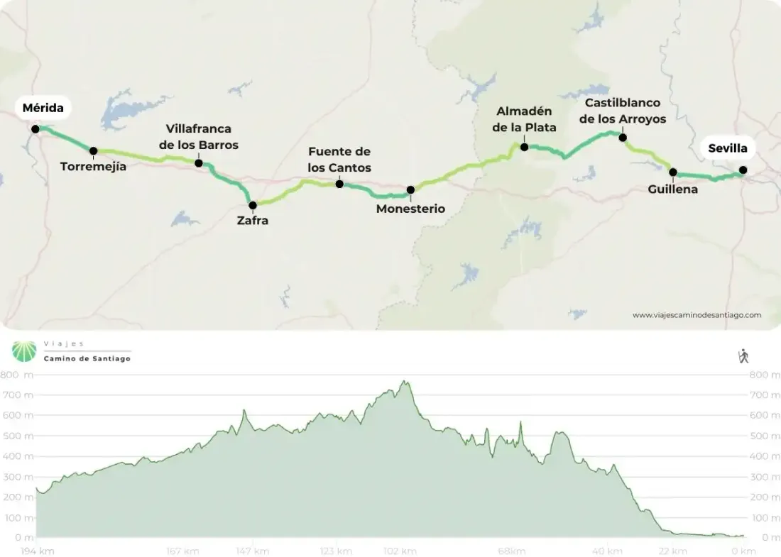 Mapa Camino Via Plata Sevilla Merida Jpg MWKDa